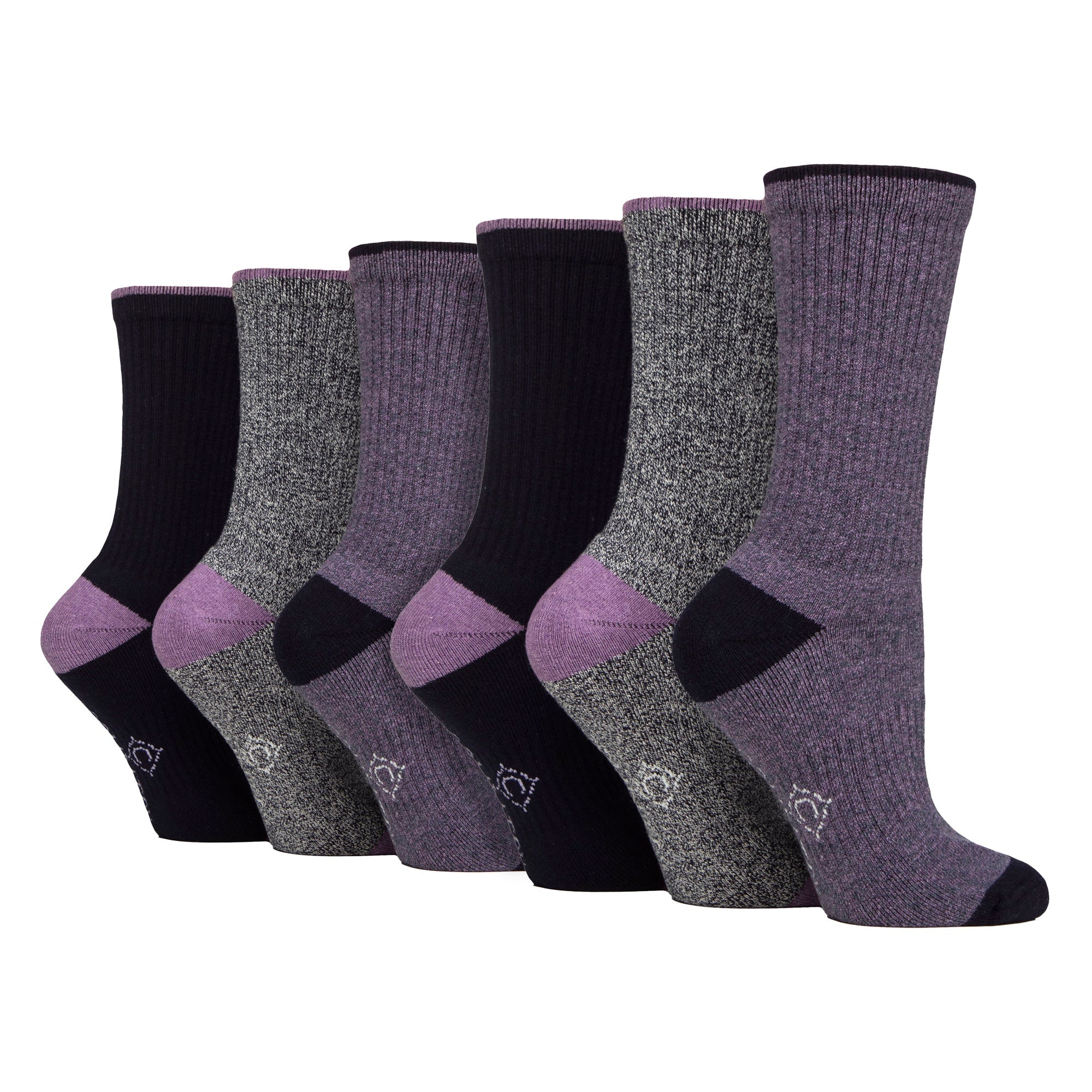Country Pursuit 6 Pairs Womens Water Repellent Midweight Outdoor Socks for Hiking and Walking