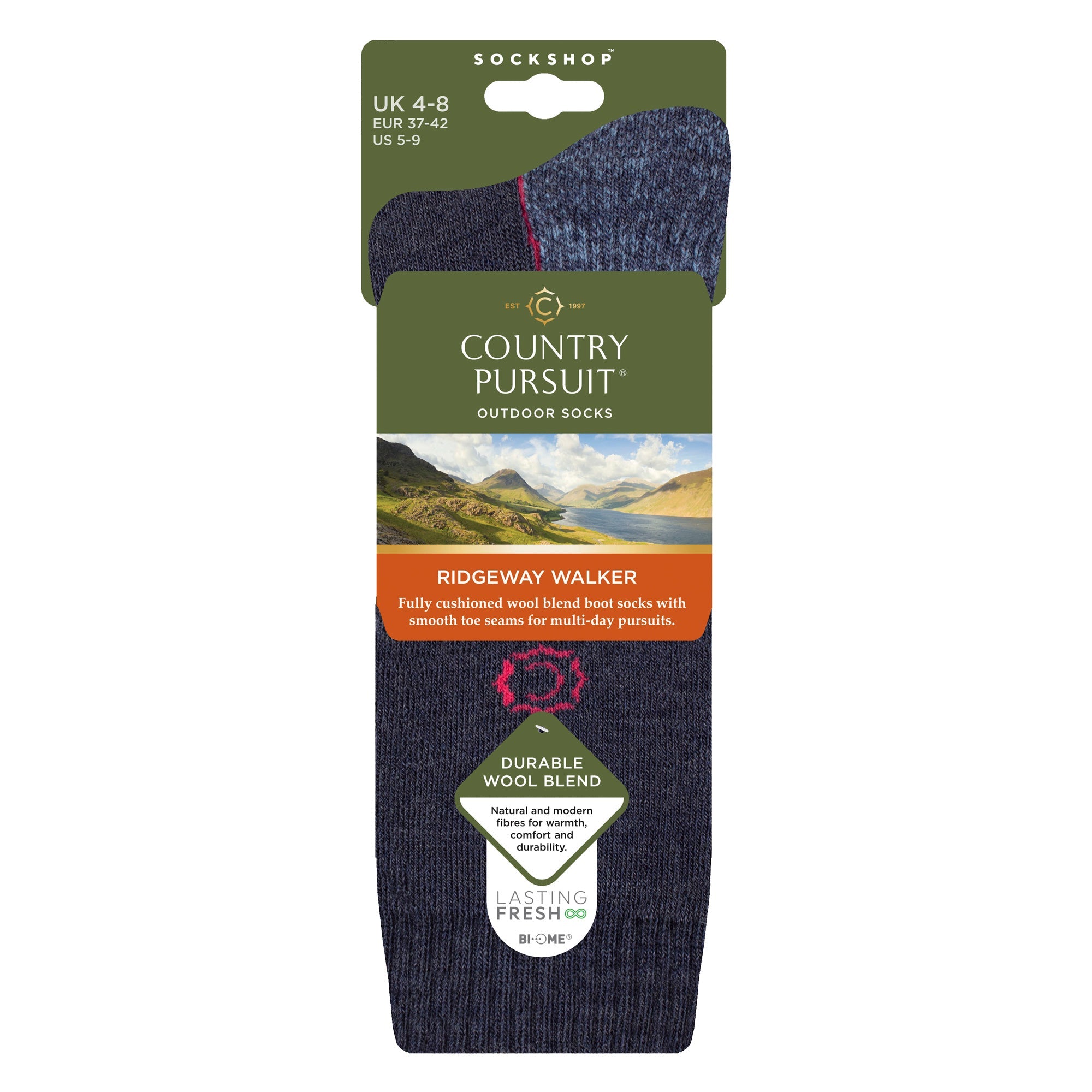 Country Pursuit Womens Wool Blend Cushioned Walker Socks for Hiking and Outdoor Comfort