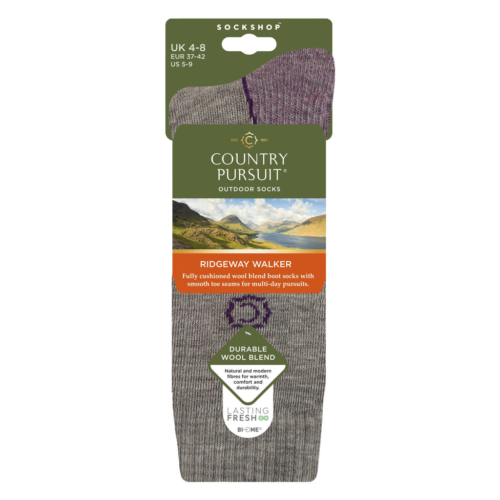 Country Pursuit Womens Wool Blend Cushioned Walker Socks for Hiking and Outdoor Comfort