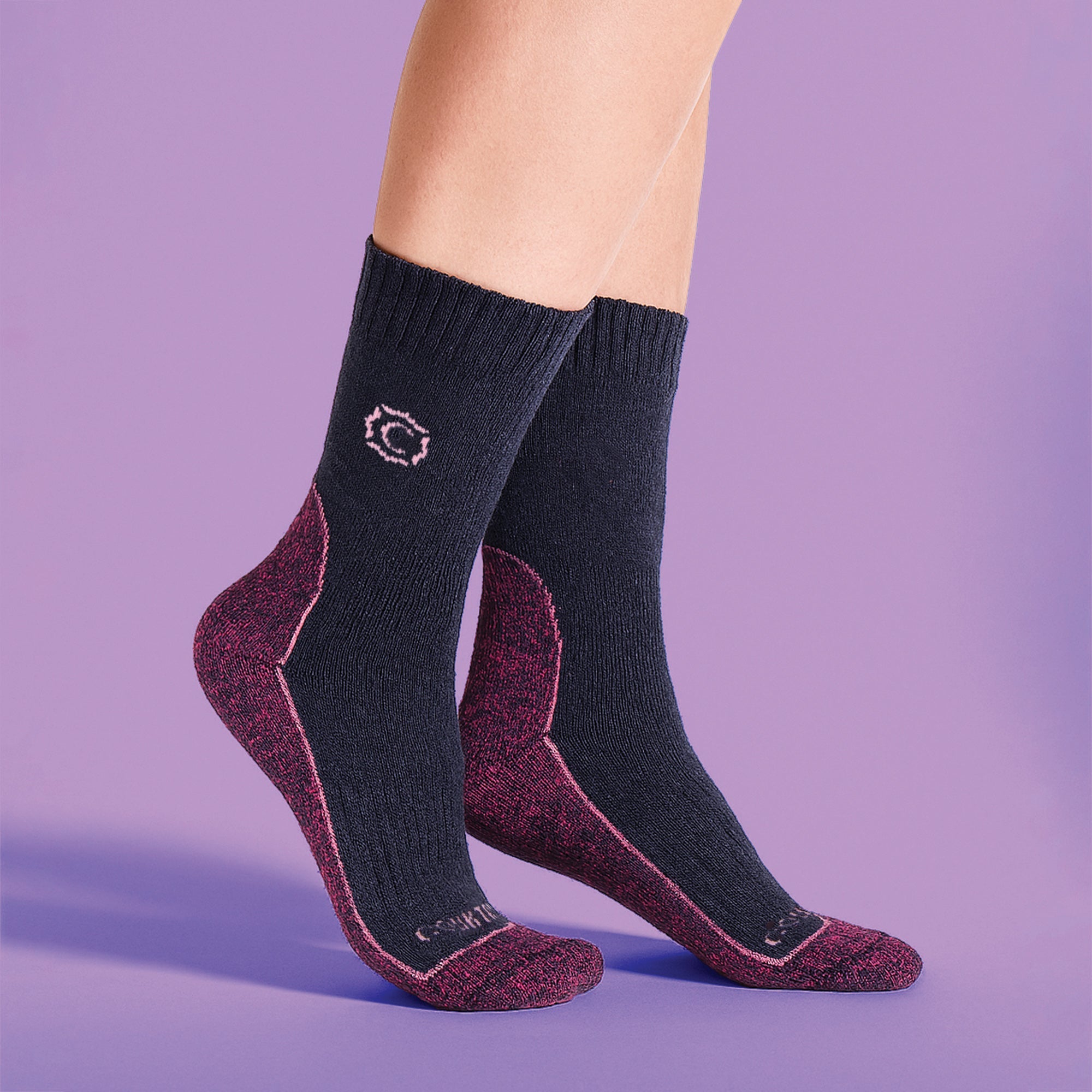Country Pursuit Womens Wool Blend Cushioned Walker Socks for Hiking and Outdoor Comfort
