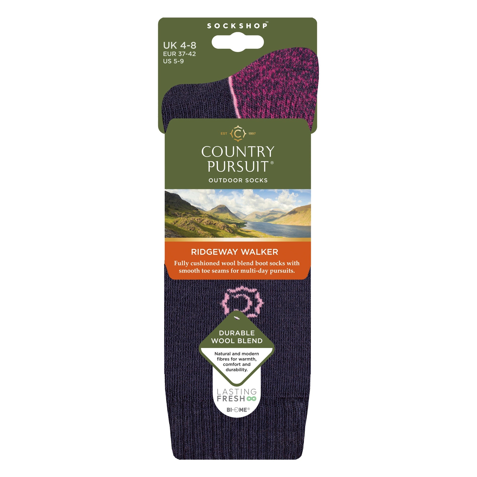 Country Pursuit Womens Wool Blend Cushioned Walker Socks for Hiking and Outdoor Comfort
