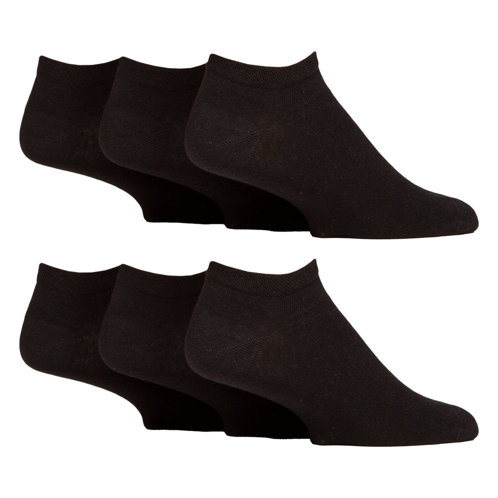 Gentle Grip 6 Pack Mens Diabetic Trainer Socks Loose Top Wide Ankle Socks