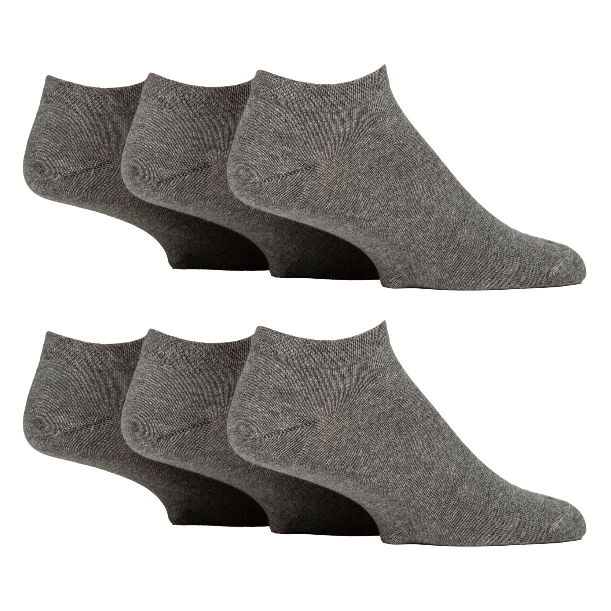 Gentle Grip 6 Pack Mens Diabetic Trainer Socks Loose Top Wide Ankle Socks