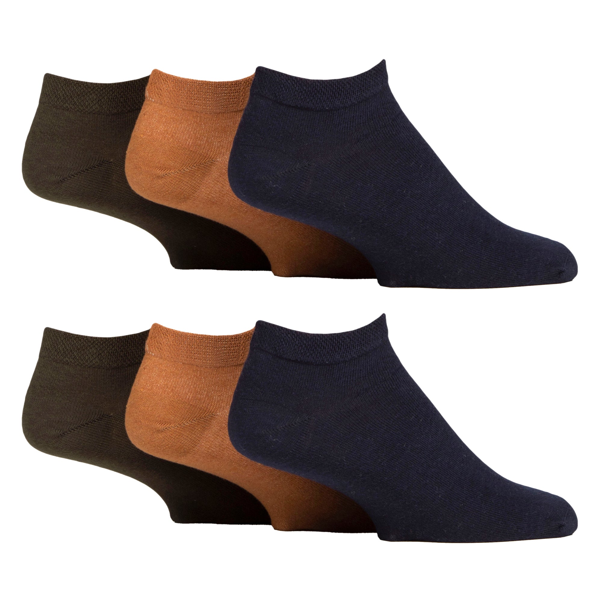 Gentle Grip 6 Pack Mens Diabetic Trainer Socks Loose Top Wide Ankle Socks