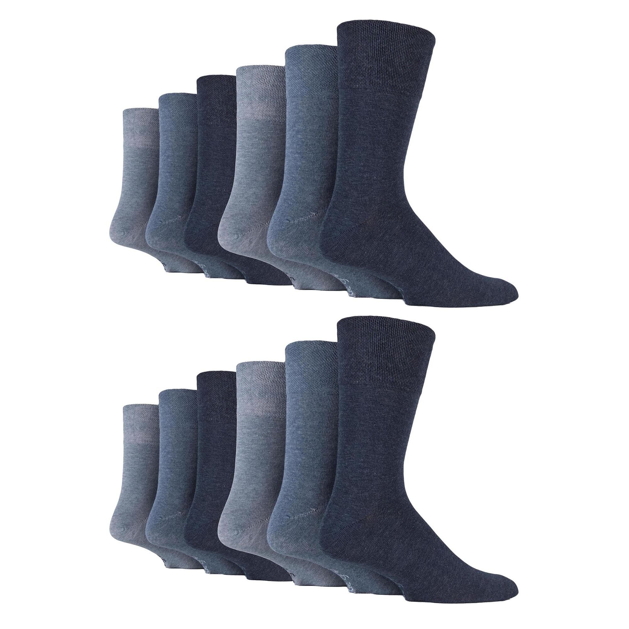 Gentle Grip 12 Pairs Mens Gentle Grip Loose Top Socks