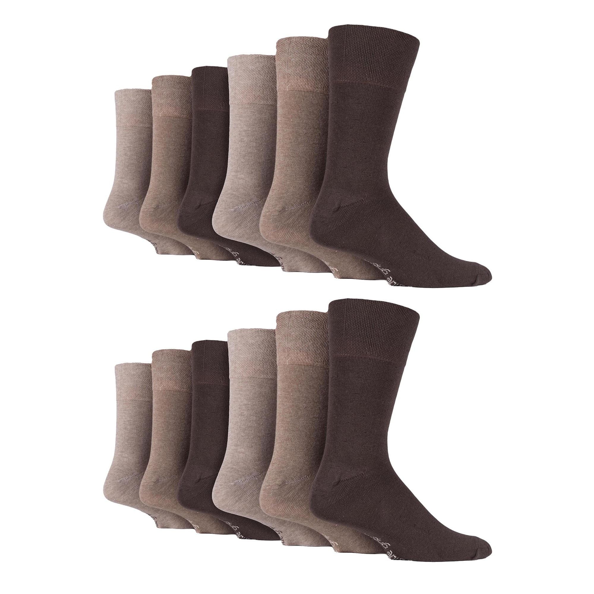 Gentle Grip 12 Pairs Mens Gentle Grip Loose Top Socks
