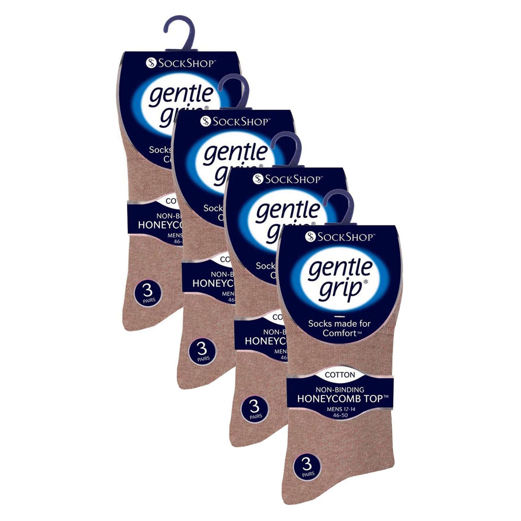 Gentle Grip 12 Pairs Mens Gentle Grip Loose Top Socks