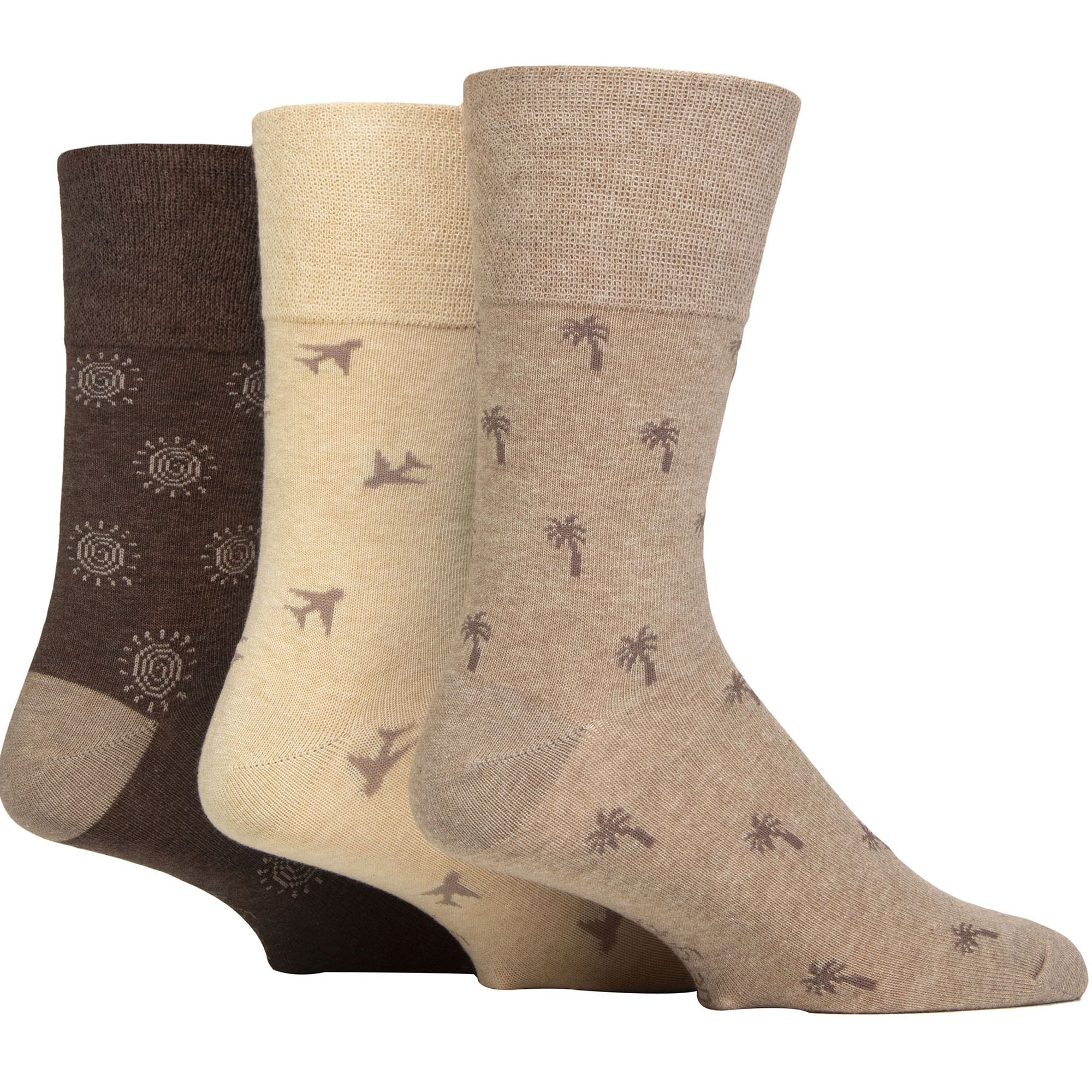 Sock Snob 6 Pack Mens Non Elastic Loose Top Patterned Socks