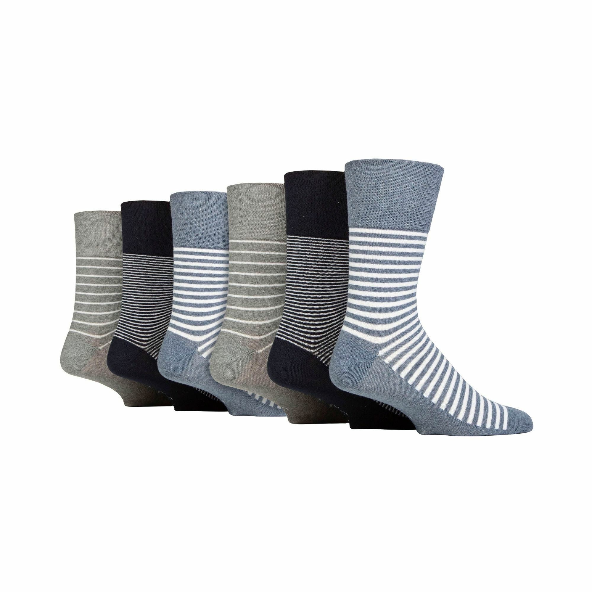 Sock Snob 6 Pack Mens Non Elastic Loose Top Patterned Socks