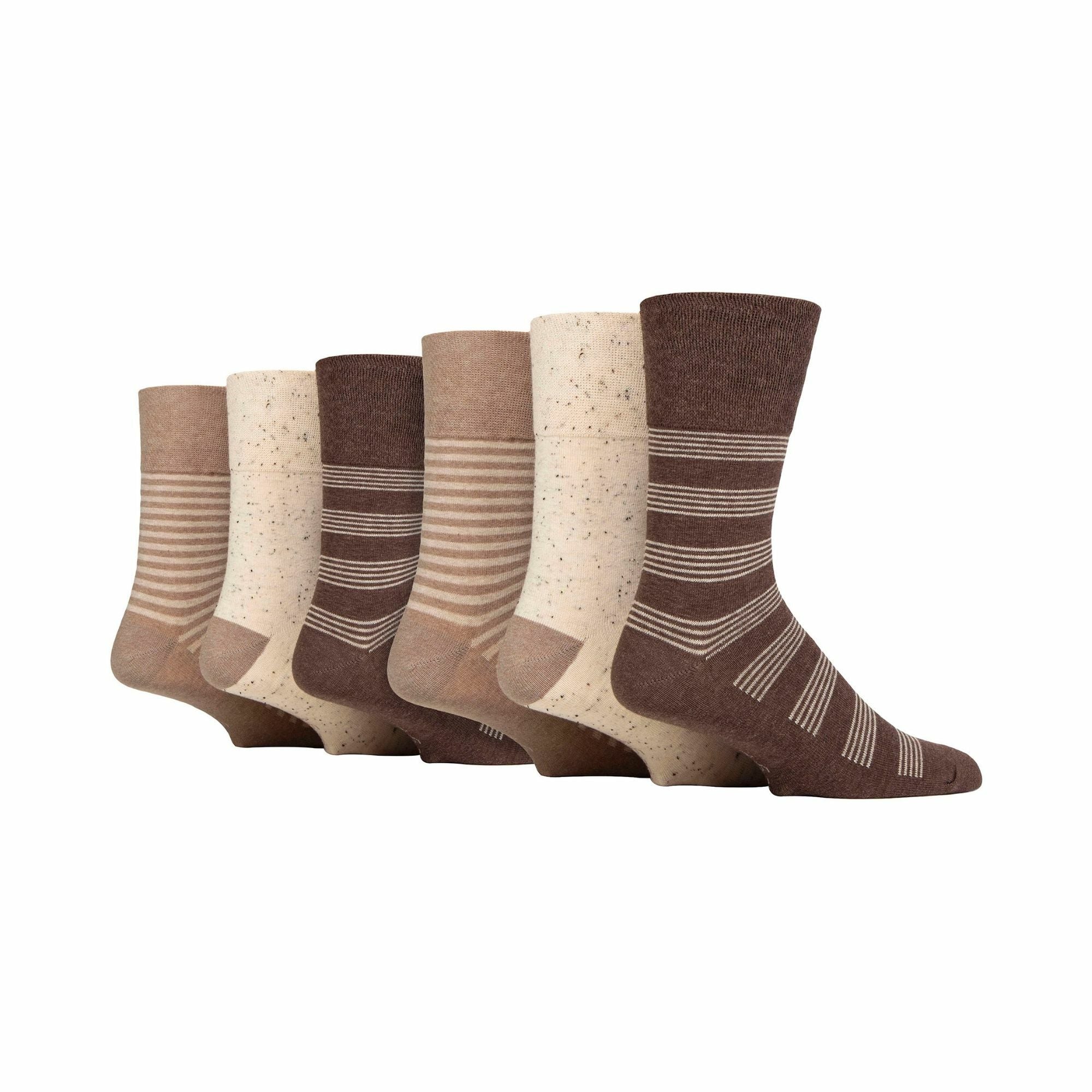 Sock Snob 6 Pack Mens Non Elastic Loose Top Patterned Socks