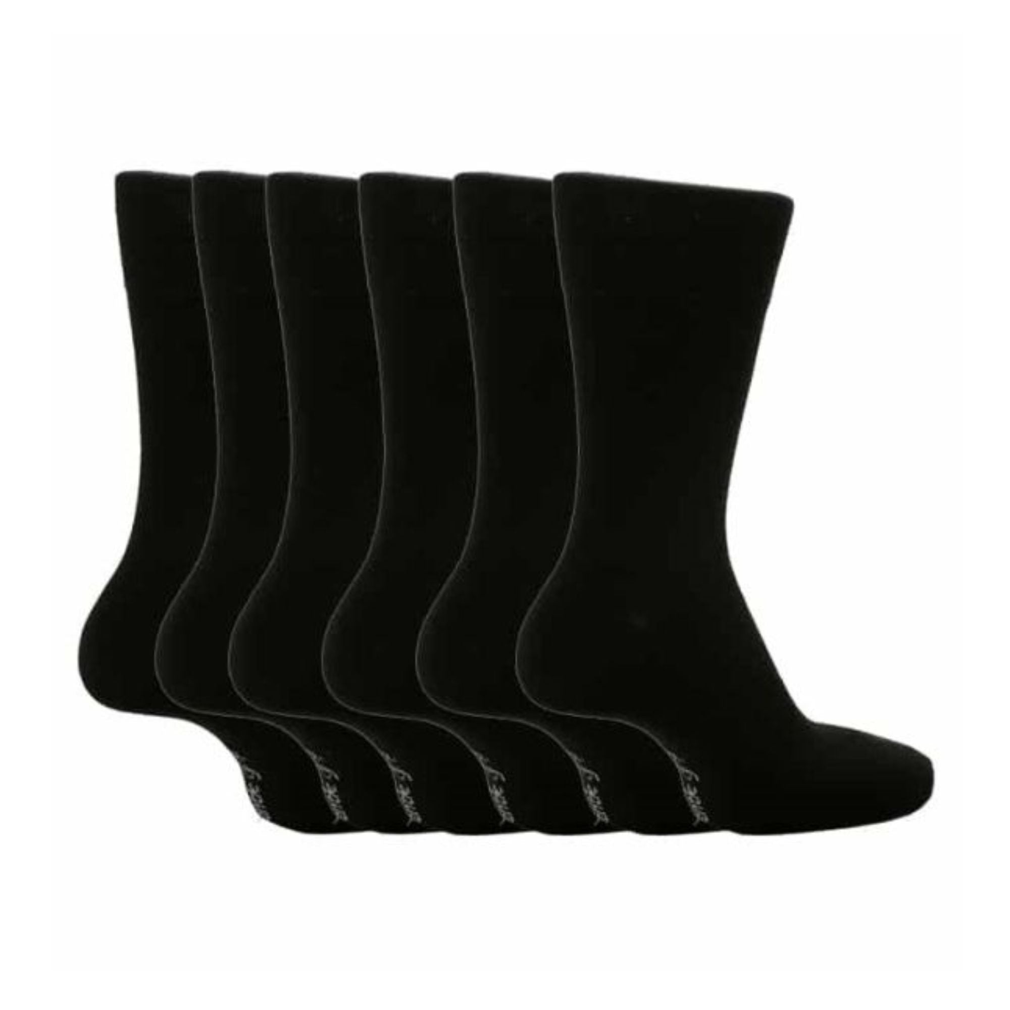 Gentle Grip 6 Pack Mens Loose Top Plain Coloured Cotton Socks