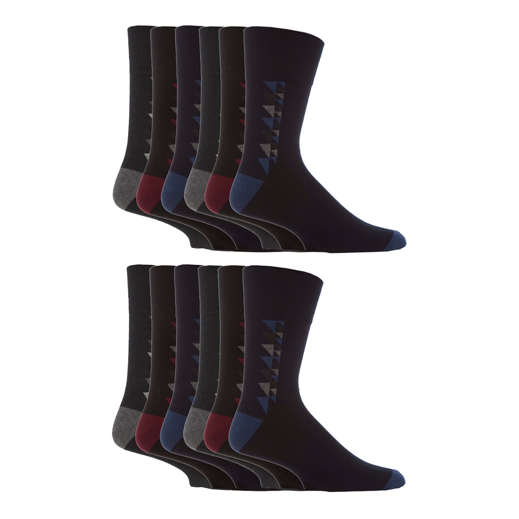 Gentle Grip 12 Pairs Mens Gentle Grip Loose Top Socks