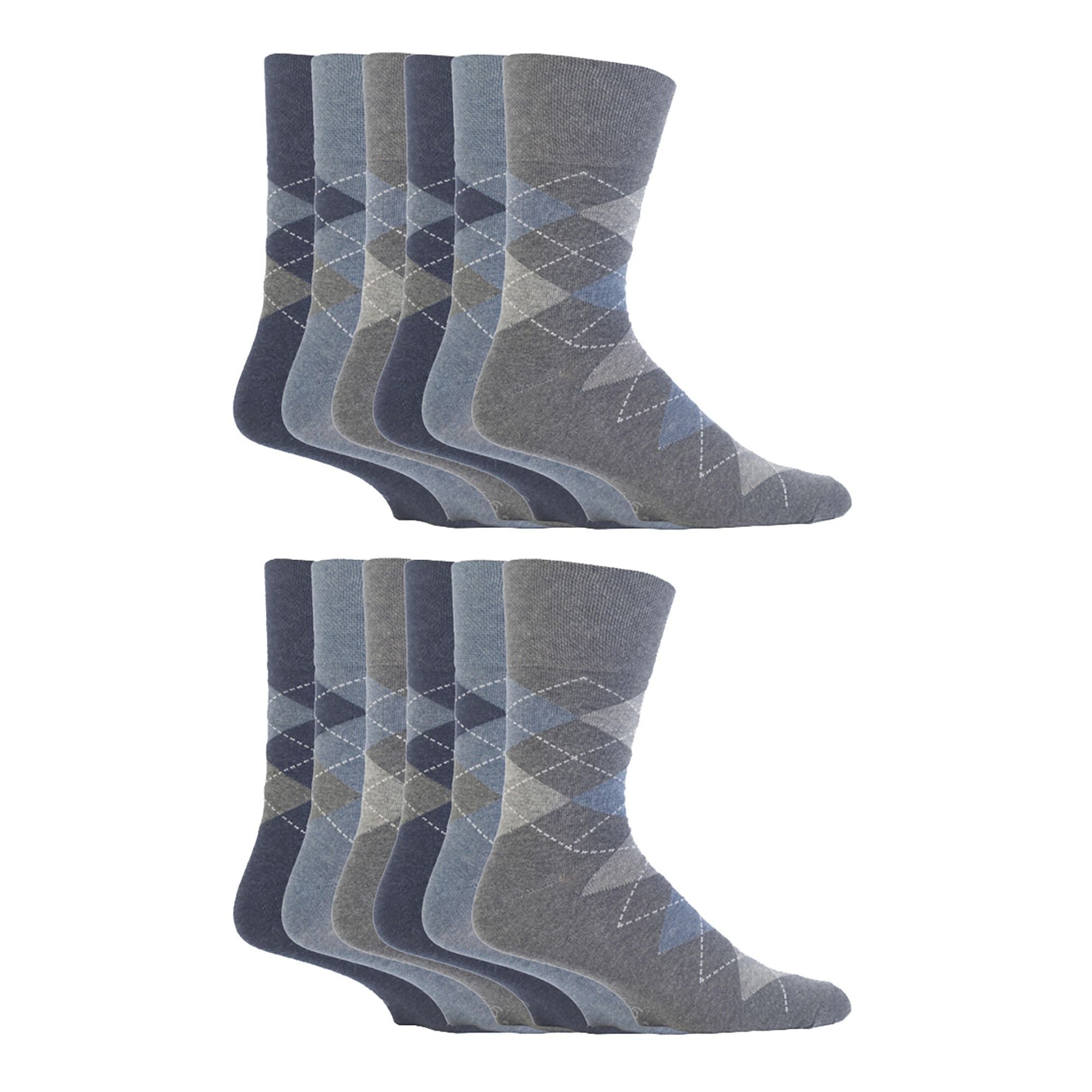 Gentle Grip 12 Pairs Mens Gentle Grip Loose Top Socks