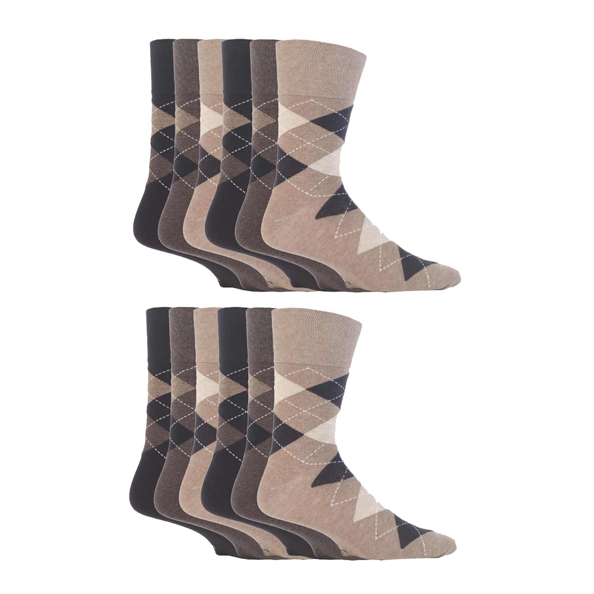 Gentle Grip 12 Pairs Mens Gentle Grip Loose Top Socks