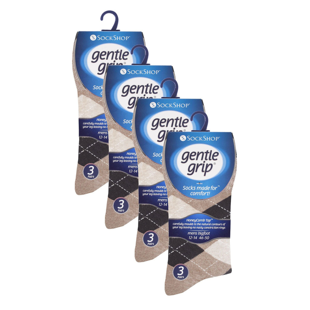 Gentle Grip 12 Pairs Mens Gentle Grip Loose Top Socks