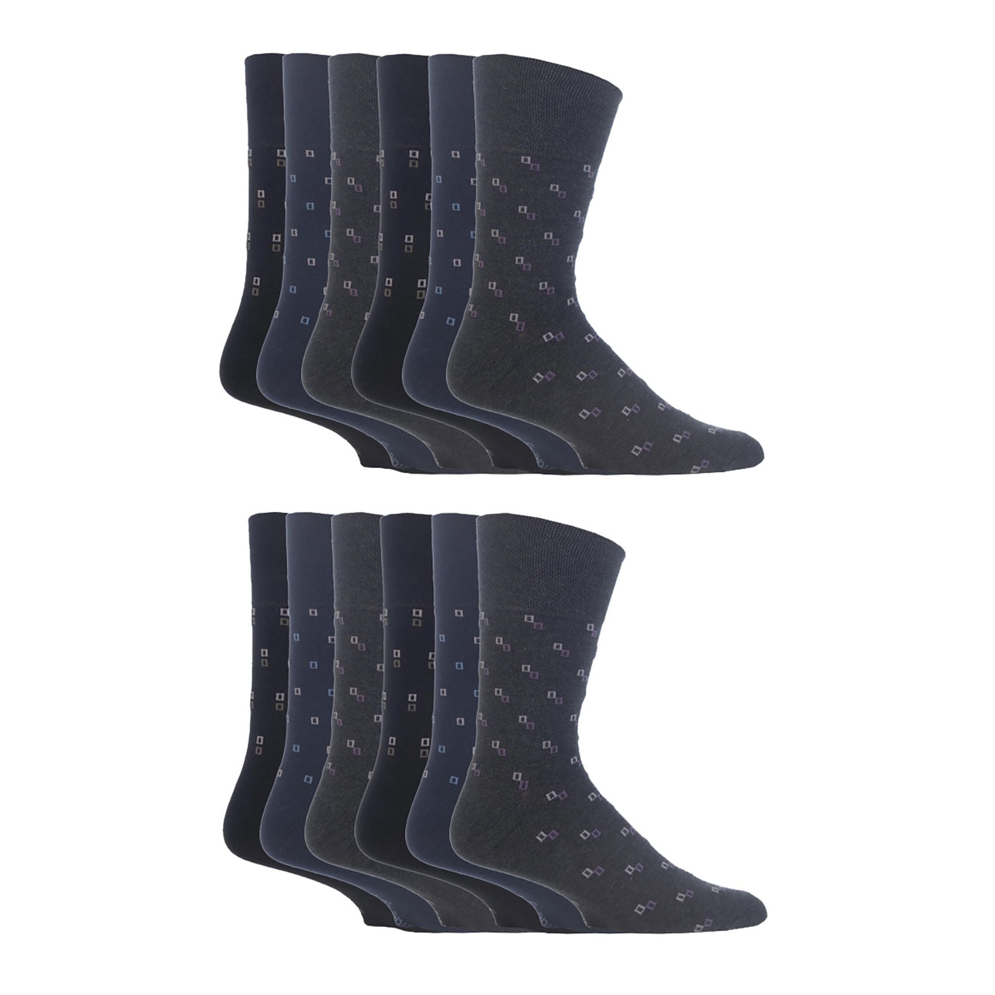 Gentle Grip 12 Pairs Mens Gentle Grip Loose Top Socks