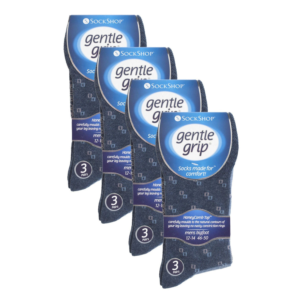 Gentle Grip 12 Pairs Mens Gentle Grip Loose Top Socks