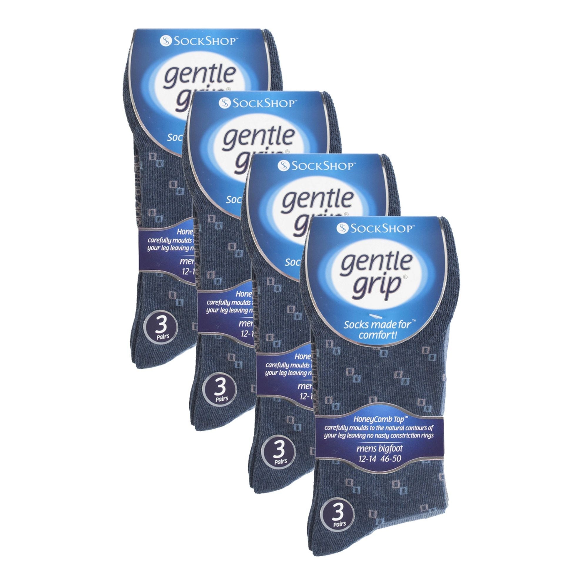 Gentle Grip 12 Pairs Mens Gentle Grip Loose Top Socks