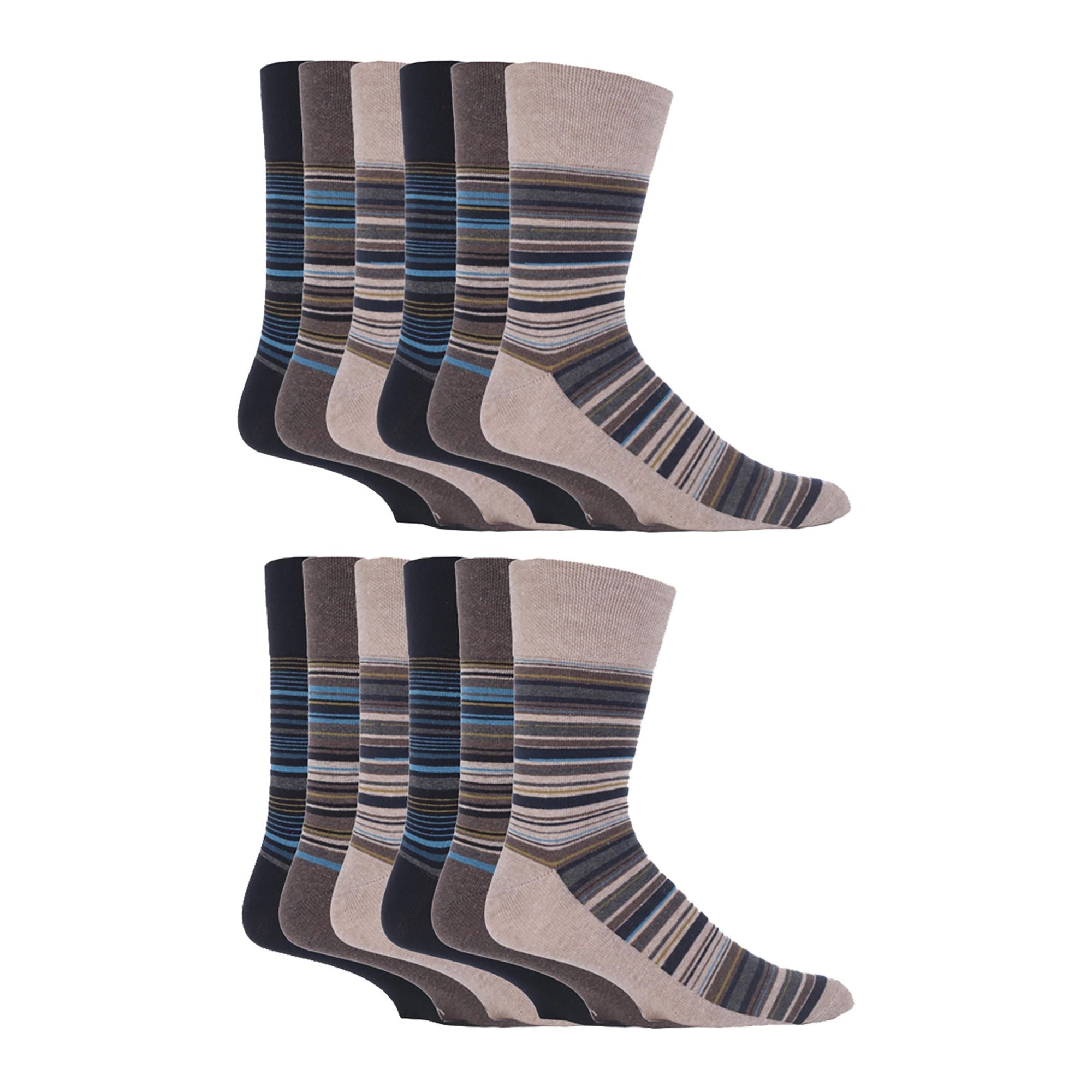Gentle Grip 12 Pairs Mens Gentle Grip Loose Top Socks