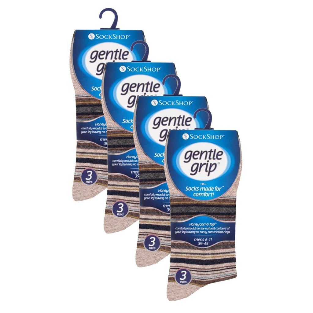 Gentle Grip 12 Pairs Mens Gentle Grip Loose Top Socks