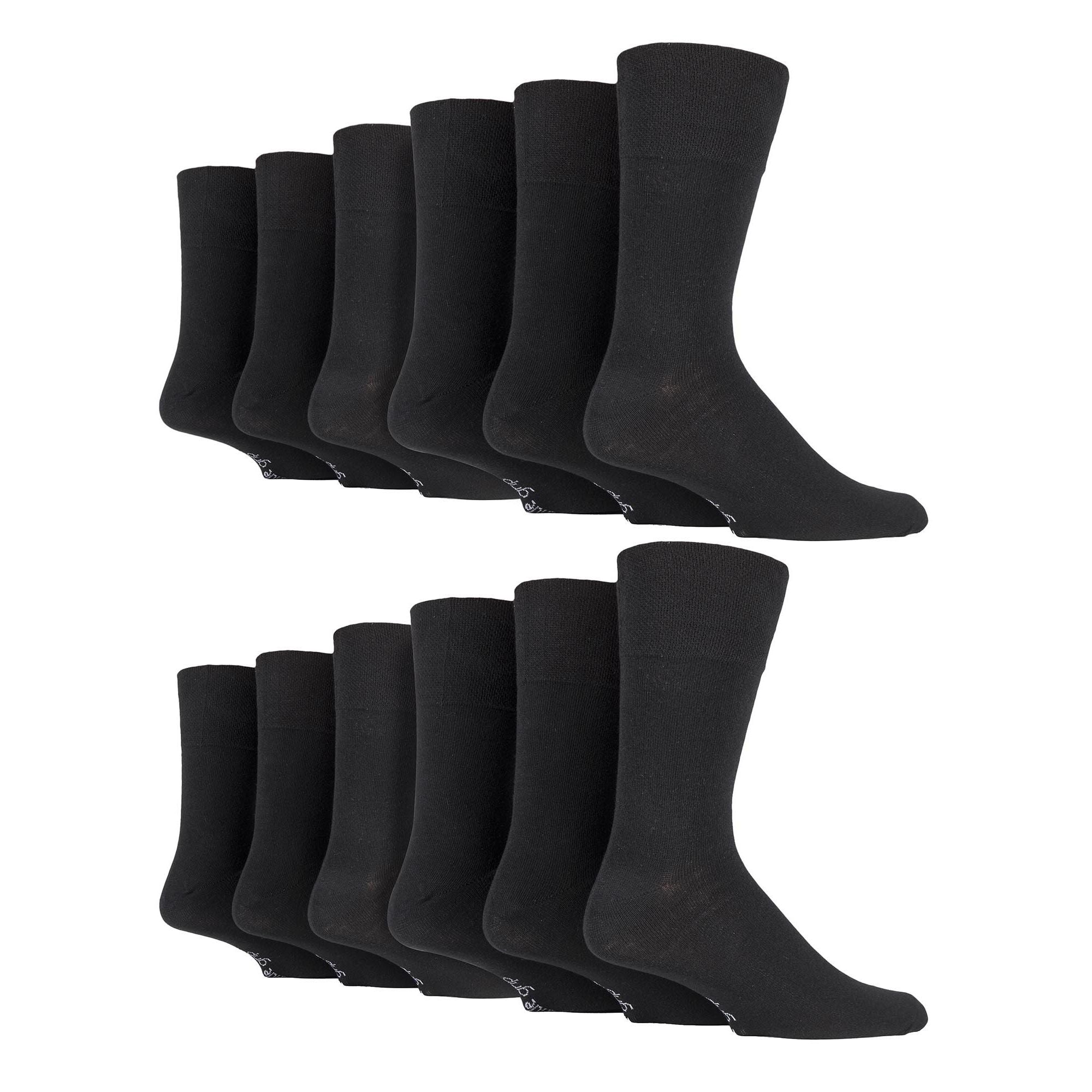 Gentle Grip 12 Pairs Mens Gentle Grip Loose Top Socks
