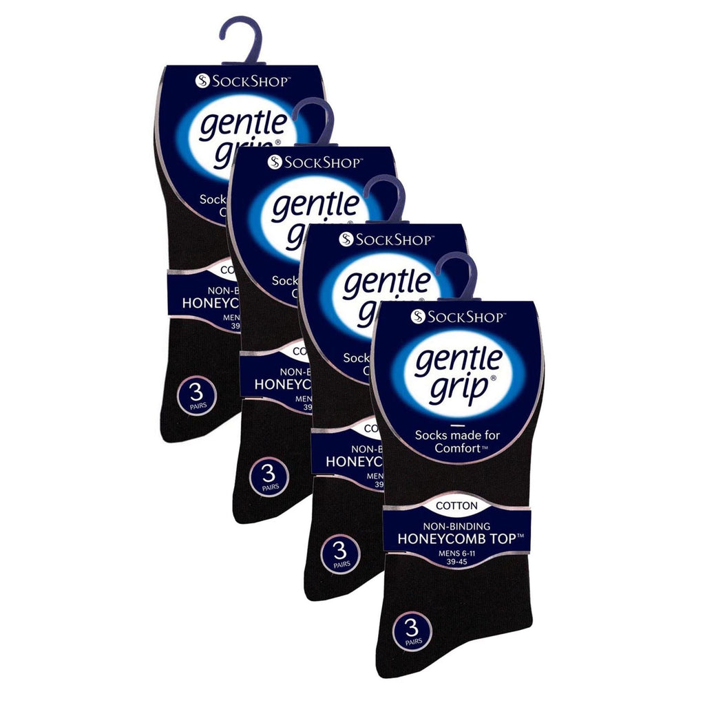 Gentle Grip 12 Pairs Mens Gentle Grip Loose Top Socks