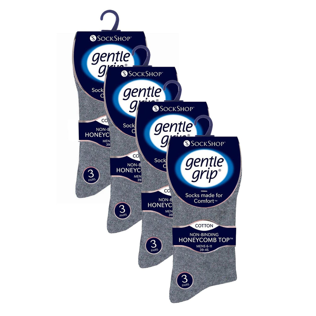 Gentle Grip 12 Pairs Mens Gentle Grip Loose Top Socks