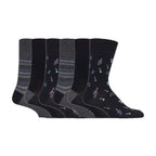 Sock Snob 6 Pack Mens Non Elastic Loose Top Patterned Socks