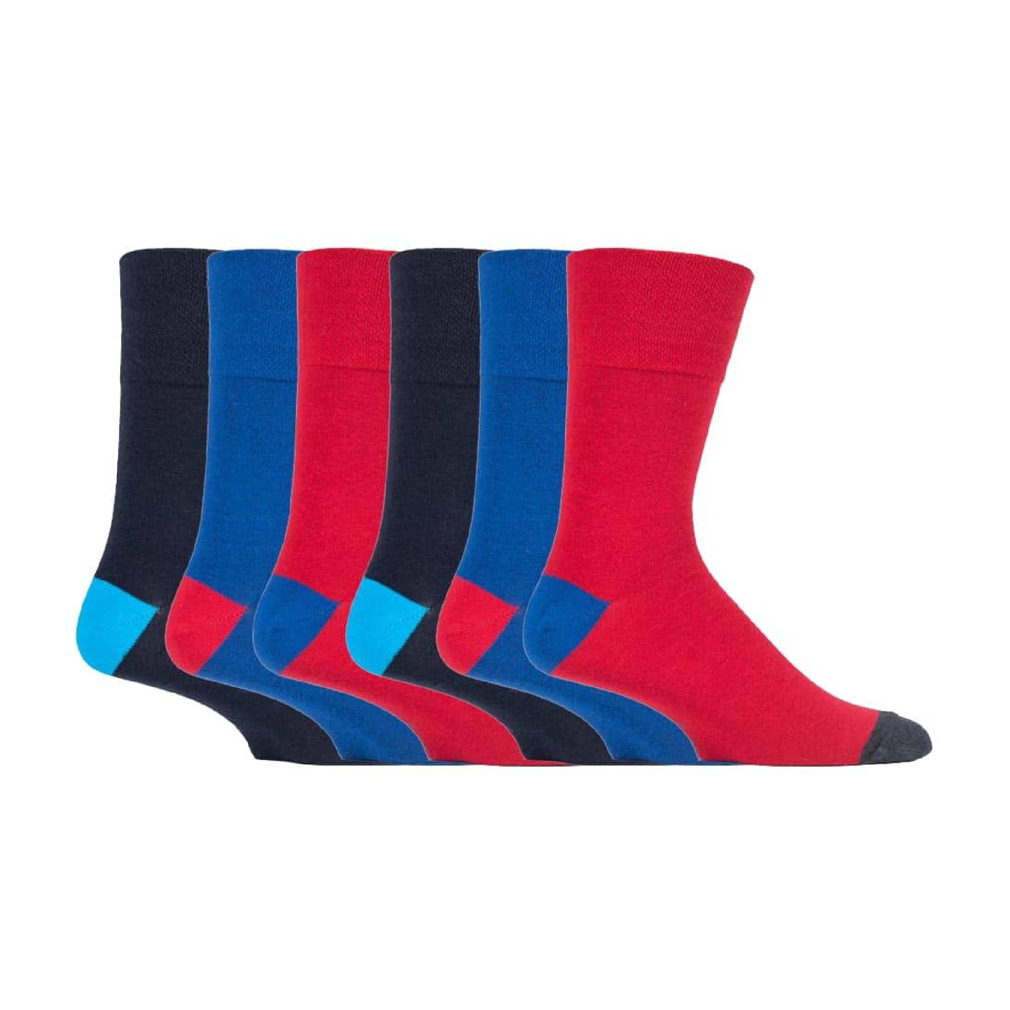 Sock Snob 6 Pack Mens Non Elastic Loose Top Patterned Socks