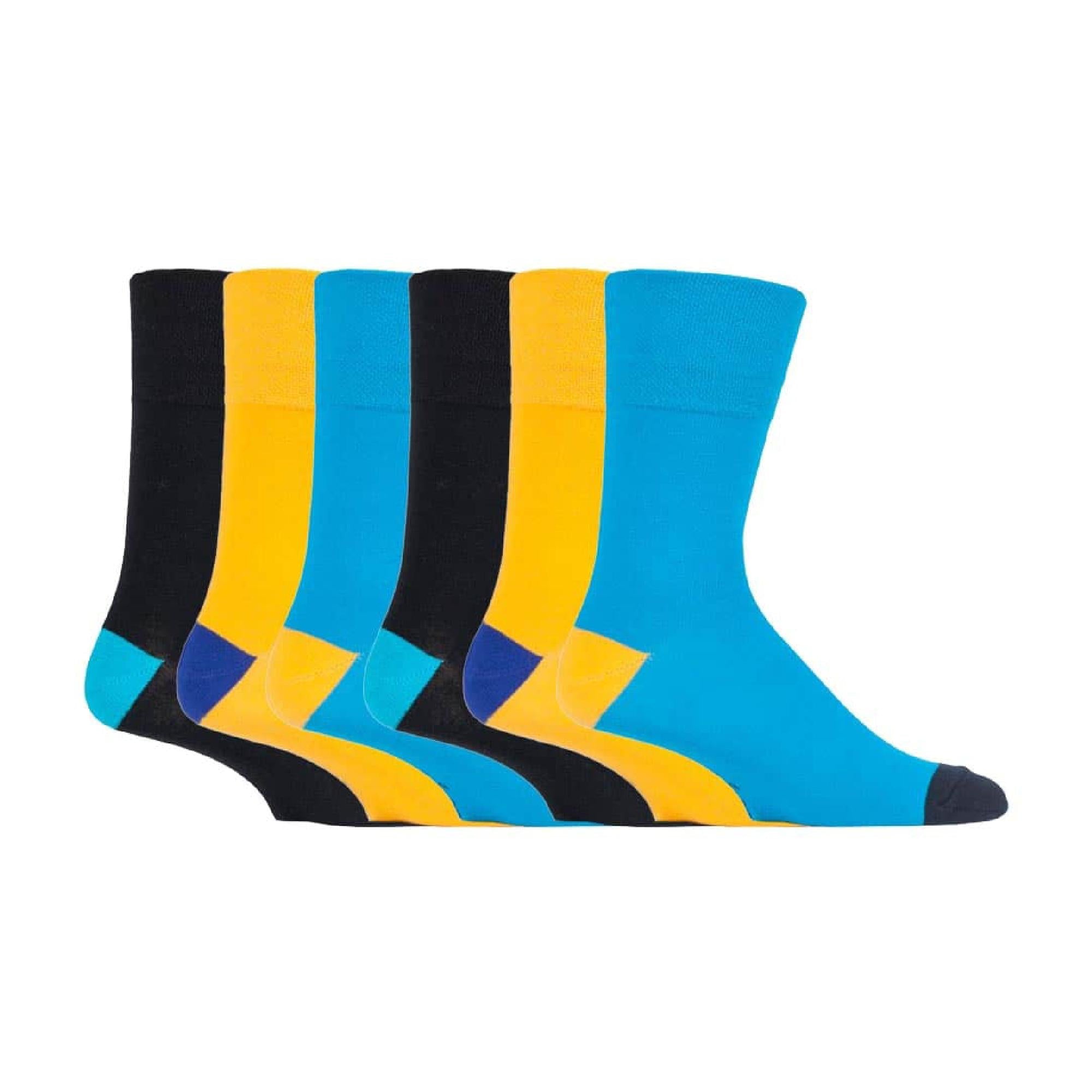 Sock Snob 6 Pack Mens Non Elastic Loose Top Patterned Socks