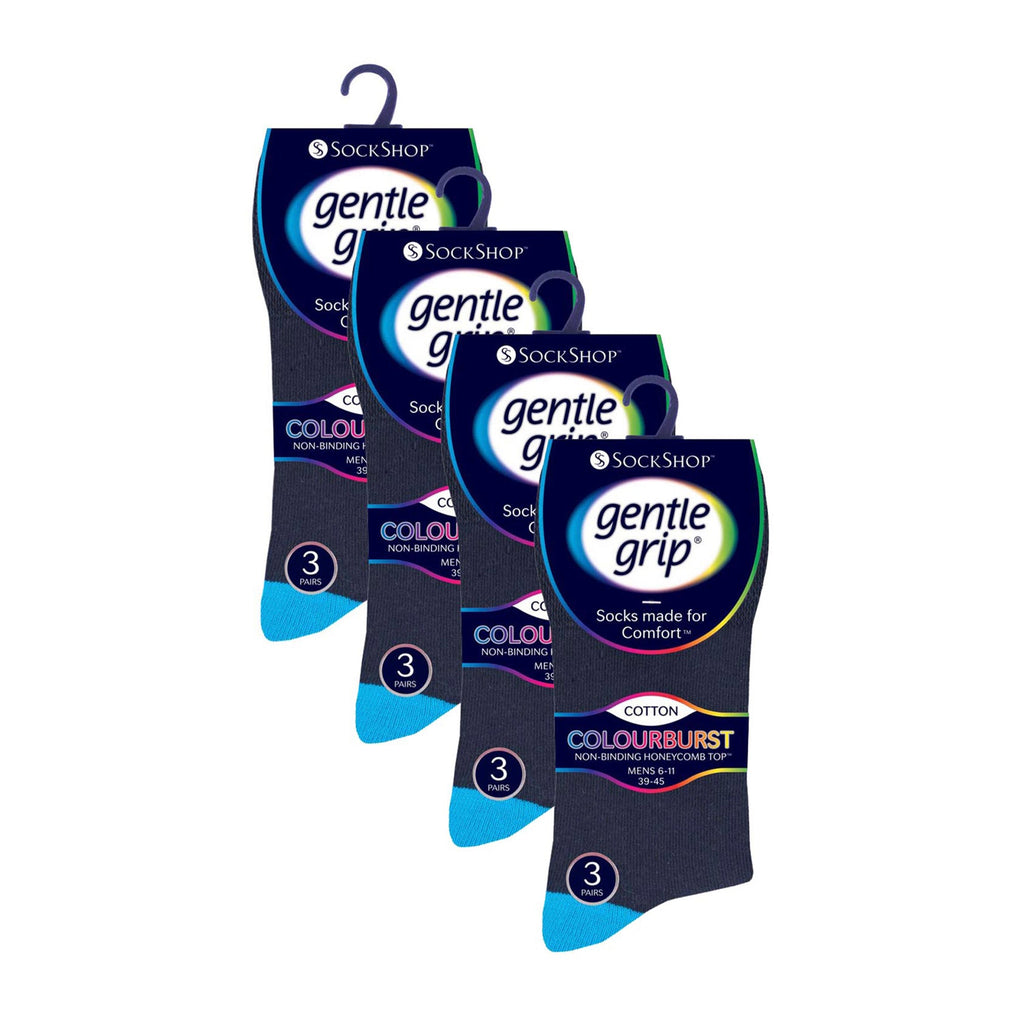 Gentle Grip 12 Pairs Mens Gentle Grip Loose Top Socks