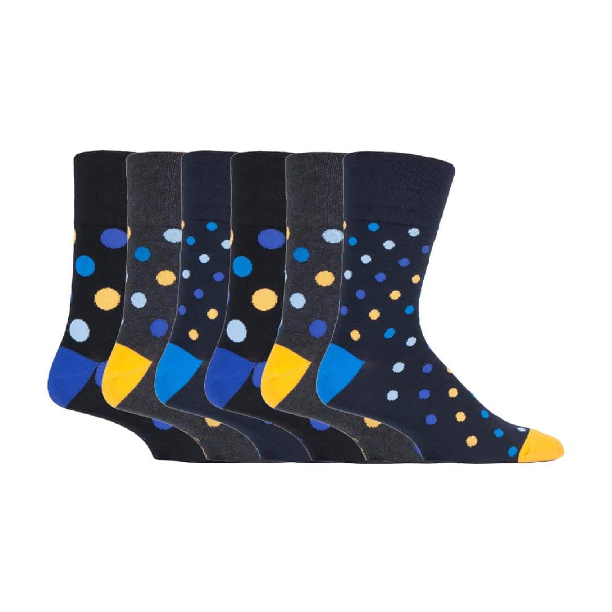 Sock Snob 6 Pack Mens Non Elastic Loose Top Patterned Socks