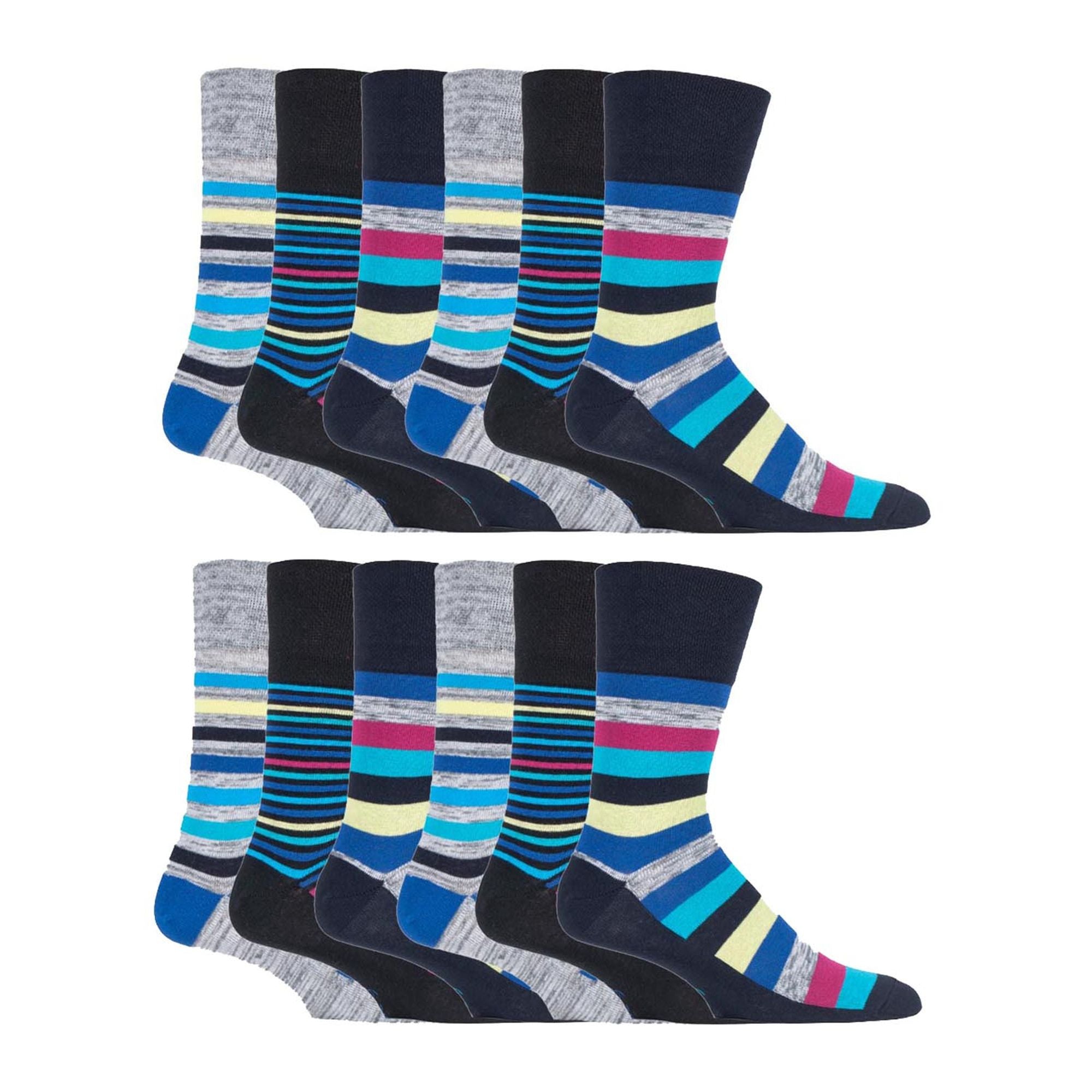 Gentle Grip 12 Pairs Mens Gentle Grip Loose Top Socks