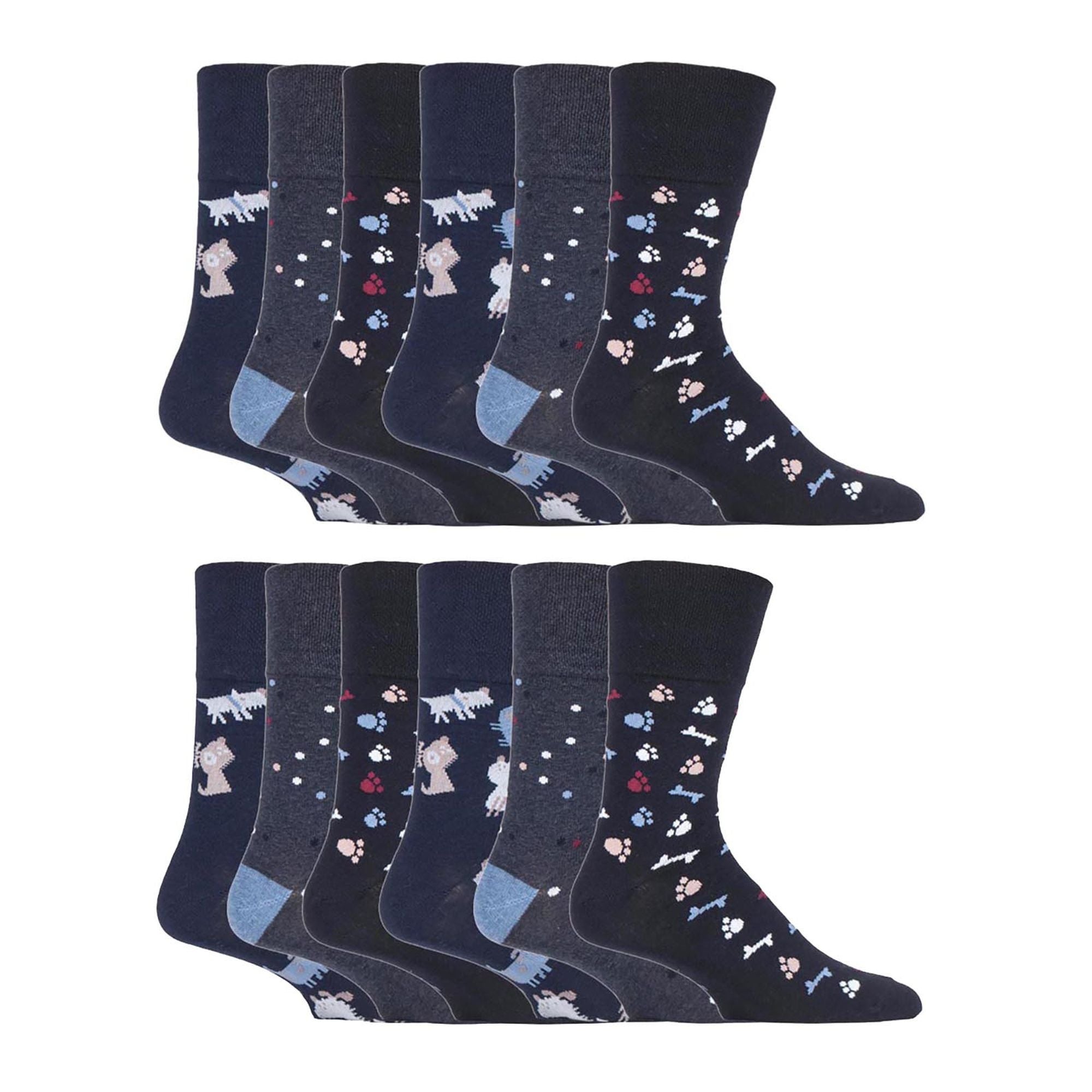 Gentle Grip 12 Pairs Mens Gentle Grip Loose Top Socks