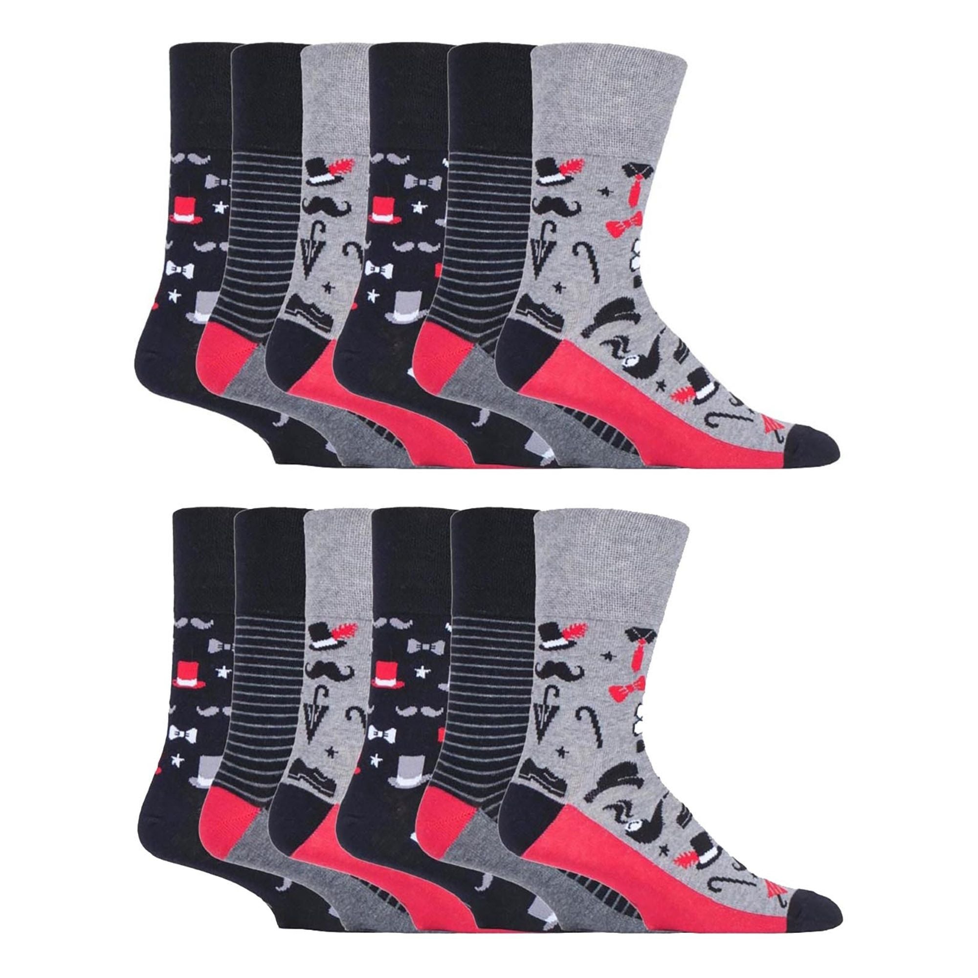 Gentle Grip 12 Pairs Mens Gentle Grip Loose Top Socks