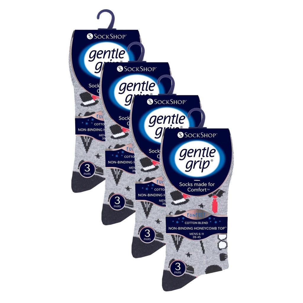 Gentle Grip 12 Pairs Mens Gentle Grip Loose Top Socks