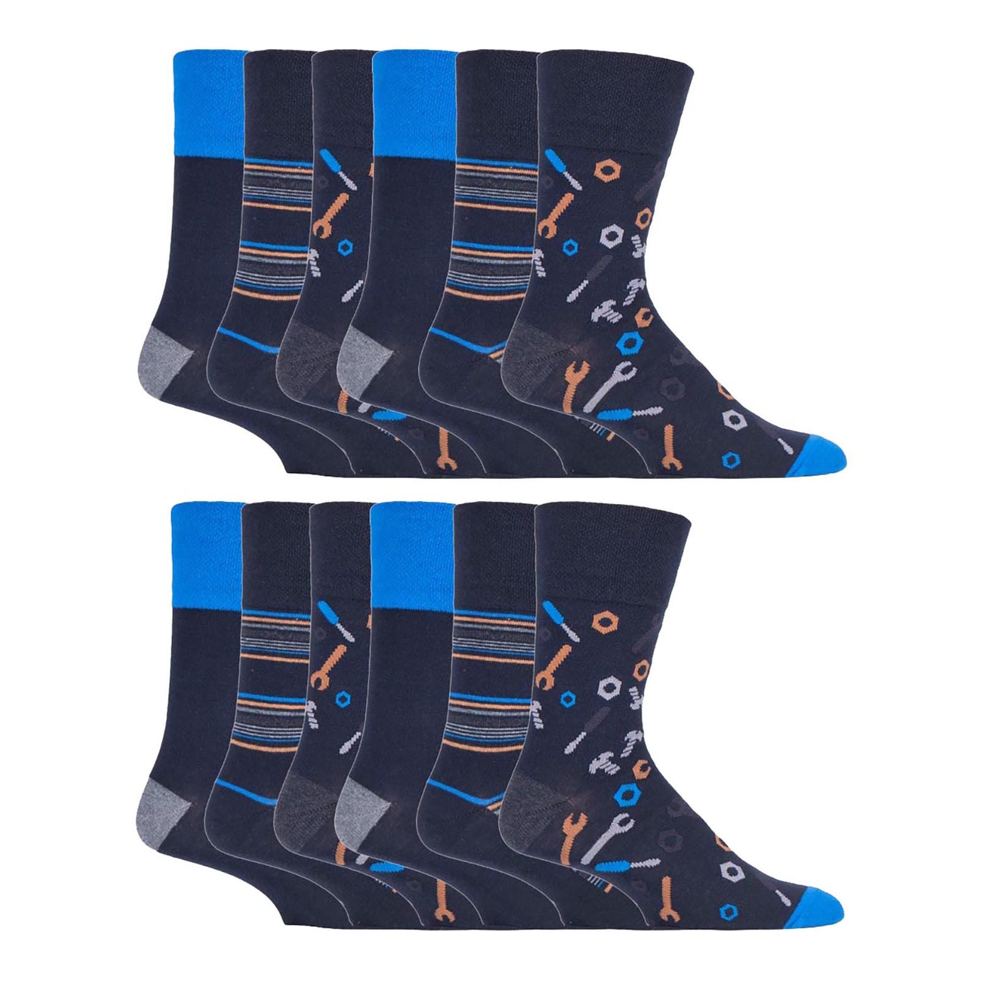 Gentle Grip 12 Pairs Mens Gentle Grip Loose Top Socks
