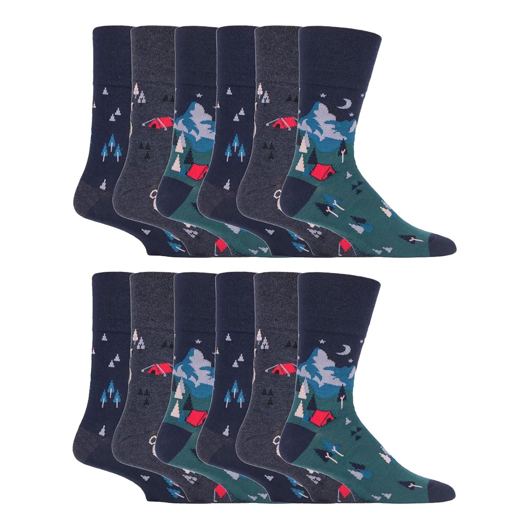 Gentle Grip 12 Pairs Mens Gentle Grip Loose Top Socks