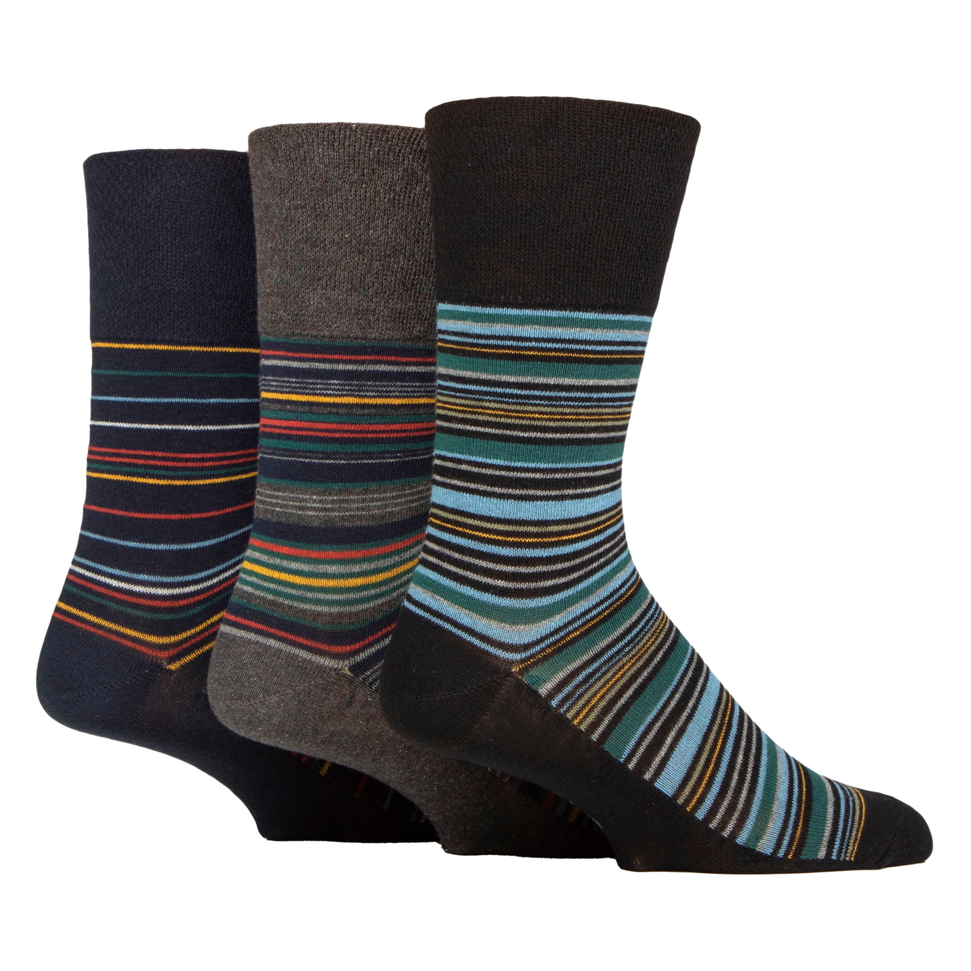 Sock Snob 6 Pack Mens Non Elastic Loose Top Patterned Socks