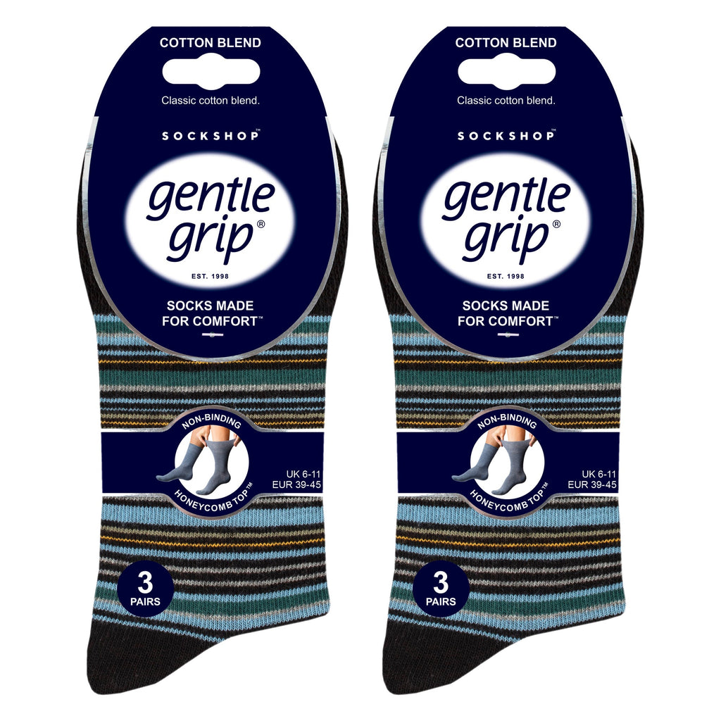 Sock Snob 6 Pack Mens Non Elastic Loose Top Patterned Socks