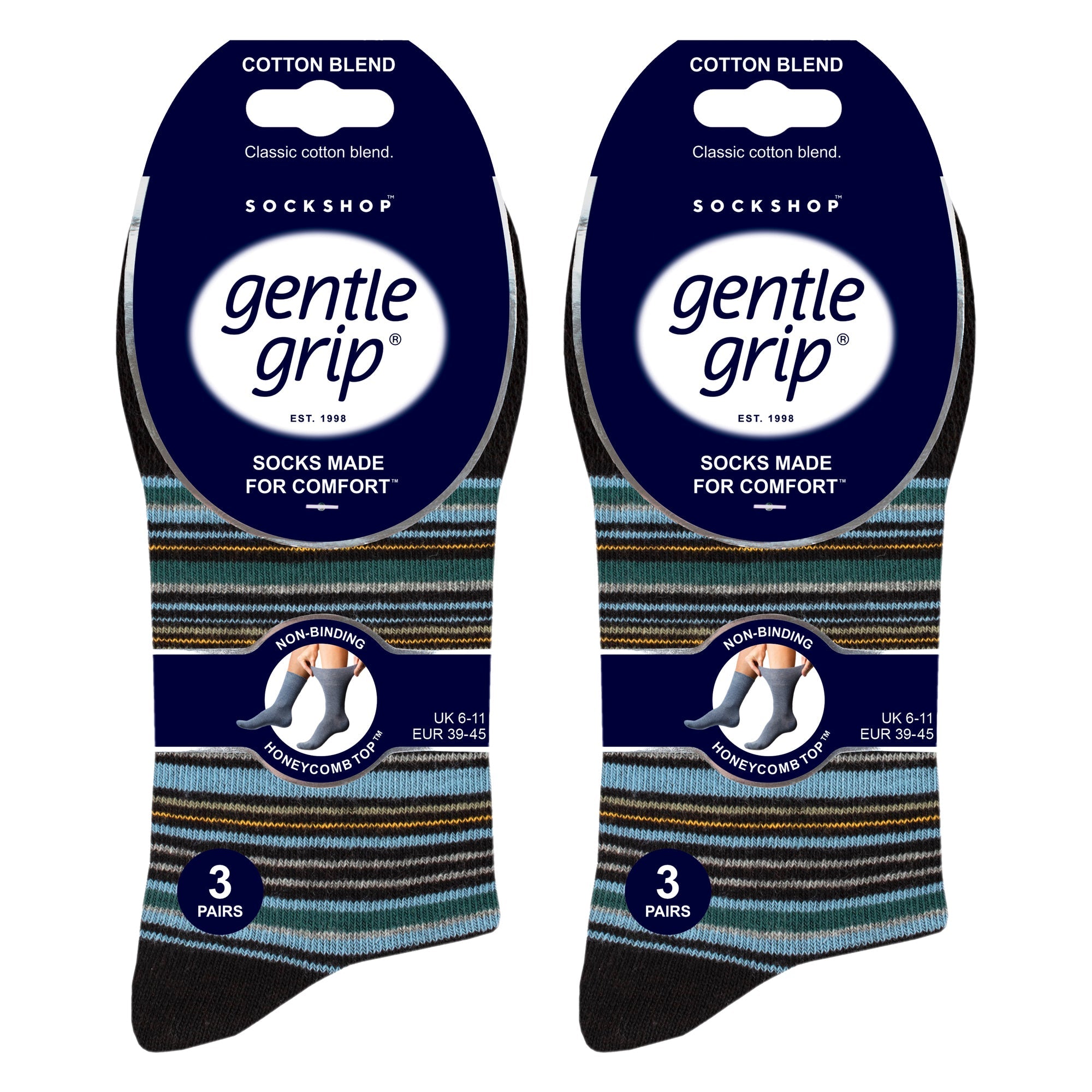 Sock Snob 6 Pack Mens Non Elastic Loose Top Patterned Socks