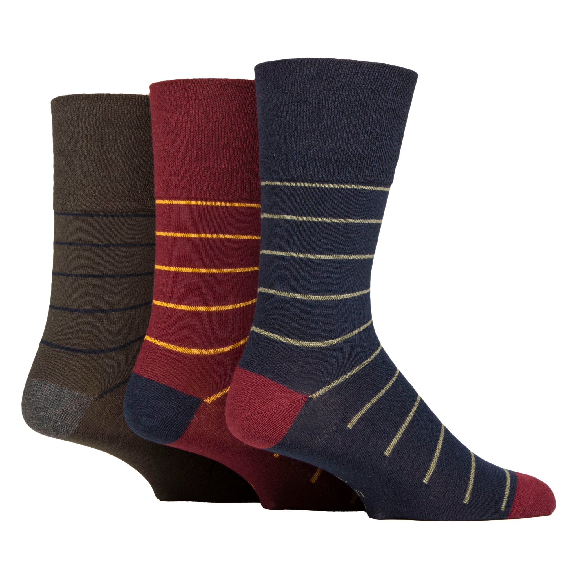 Sock Snob 6 Pack Mens Non Elastic Loose Top Patterned Socks