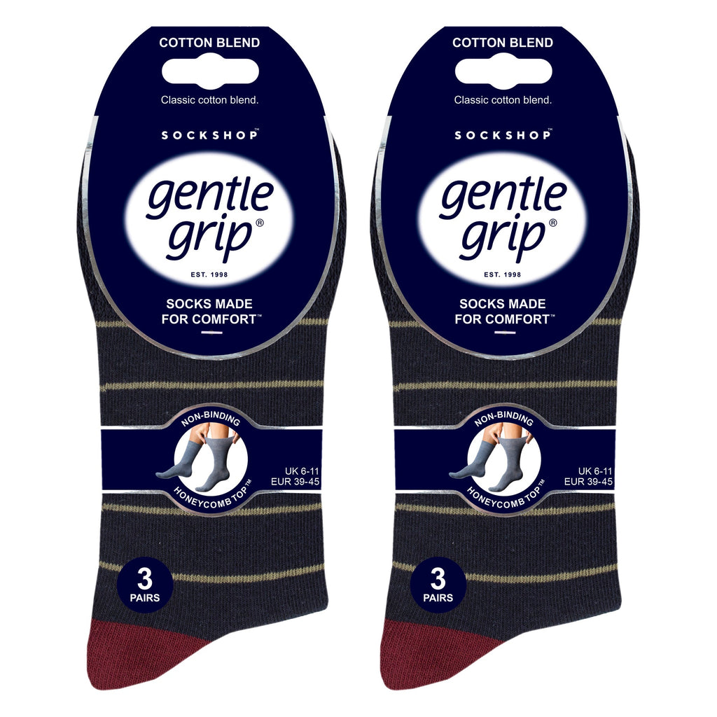 Sock Snob 6 Pack Mens Non Elastic Loose Top Patterned Socks