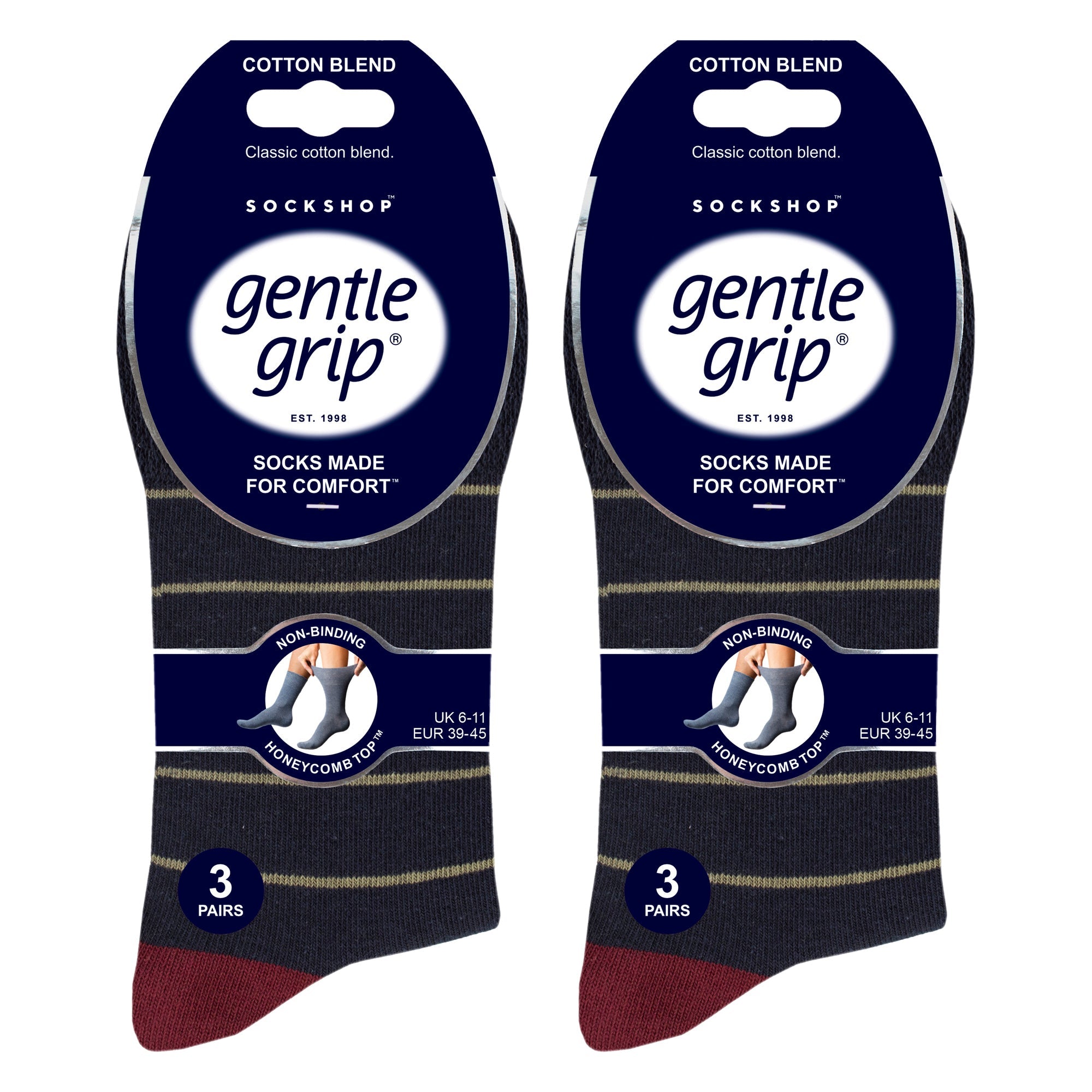 Sock Snob 6 Pack Mens Non Elastic Loose Top Patterned Socks