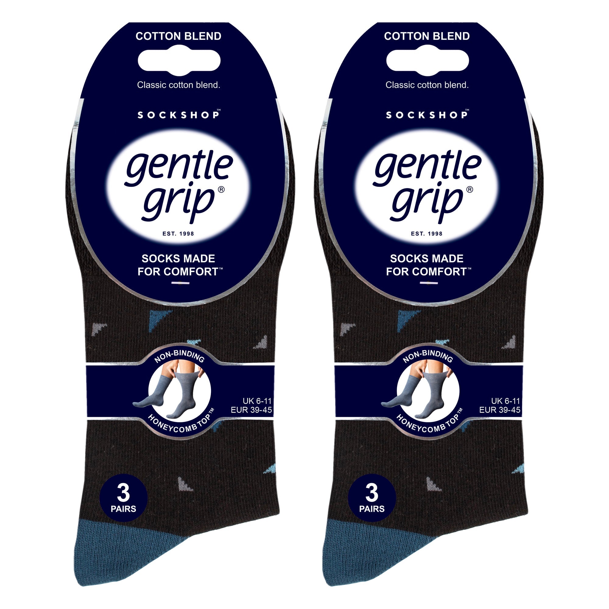 Sock Snob 6 Pack Mens Non Elastic Loose Top Patterned Socks