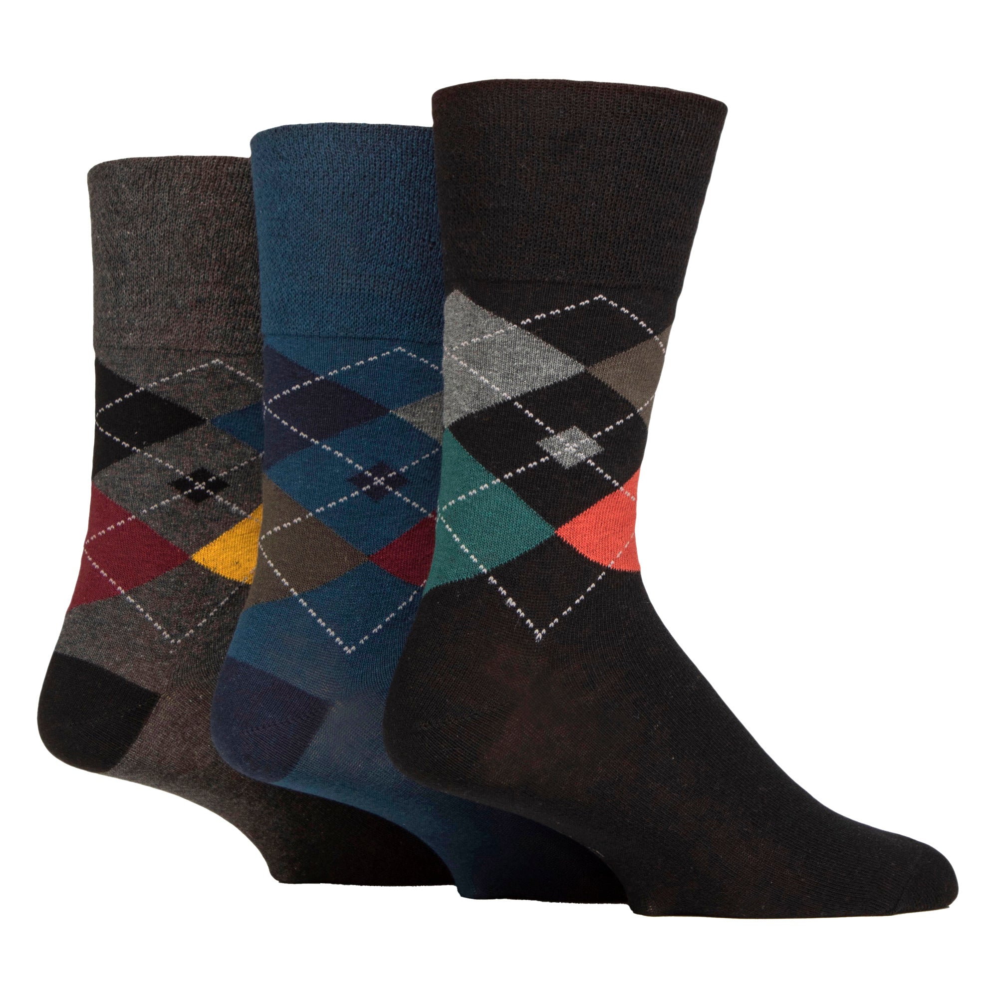 Sock Snob 6 Pack Mens Non Elastic Loose Top Patterned Socks