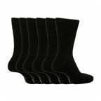 Gentle Grip 6 Pack Mens Loose Top Plain Coloured Cotton Socks