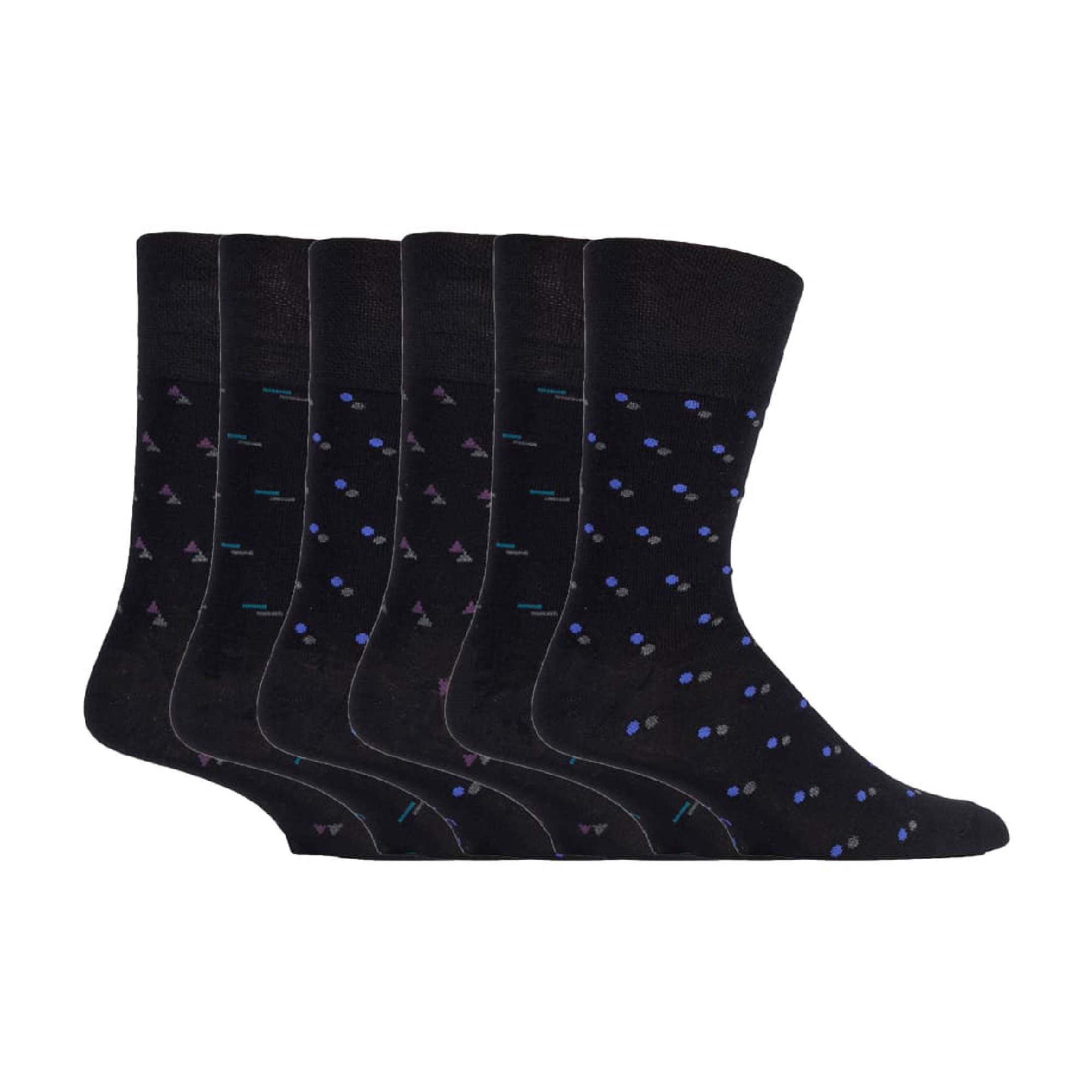 Sock Snob 6 Pack Mens Non Elastic Loose Top Bamboo Socks