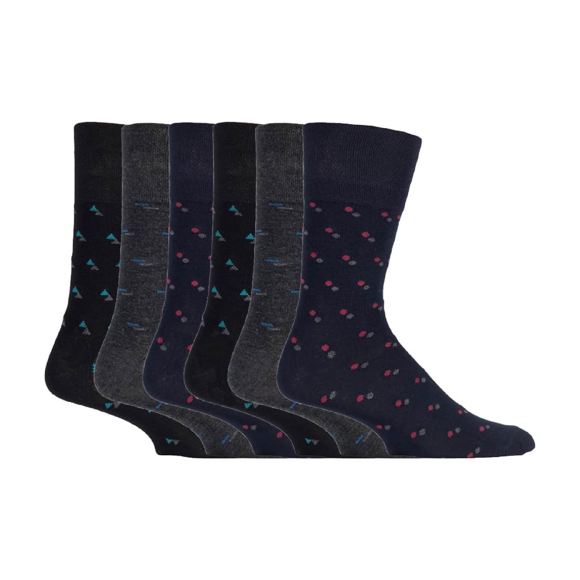 Sock Snob 6 Pack Mens Non Elastic Loose Top Bamboo Socks