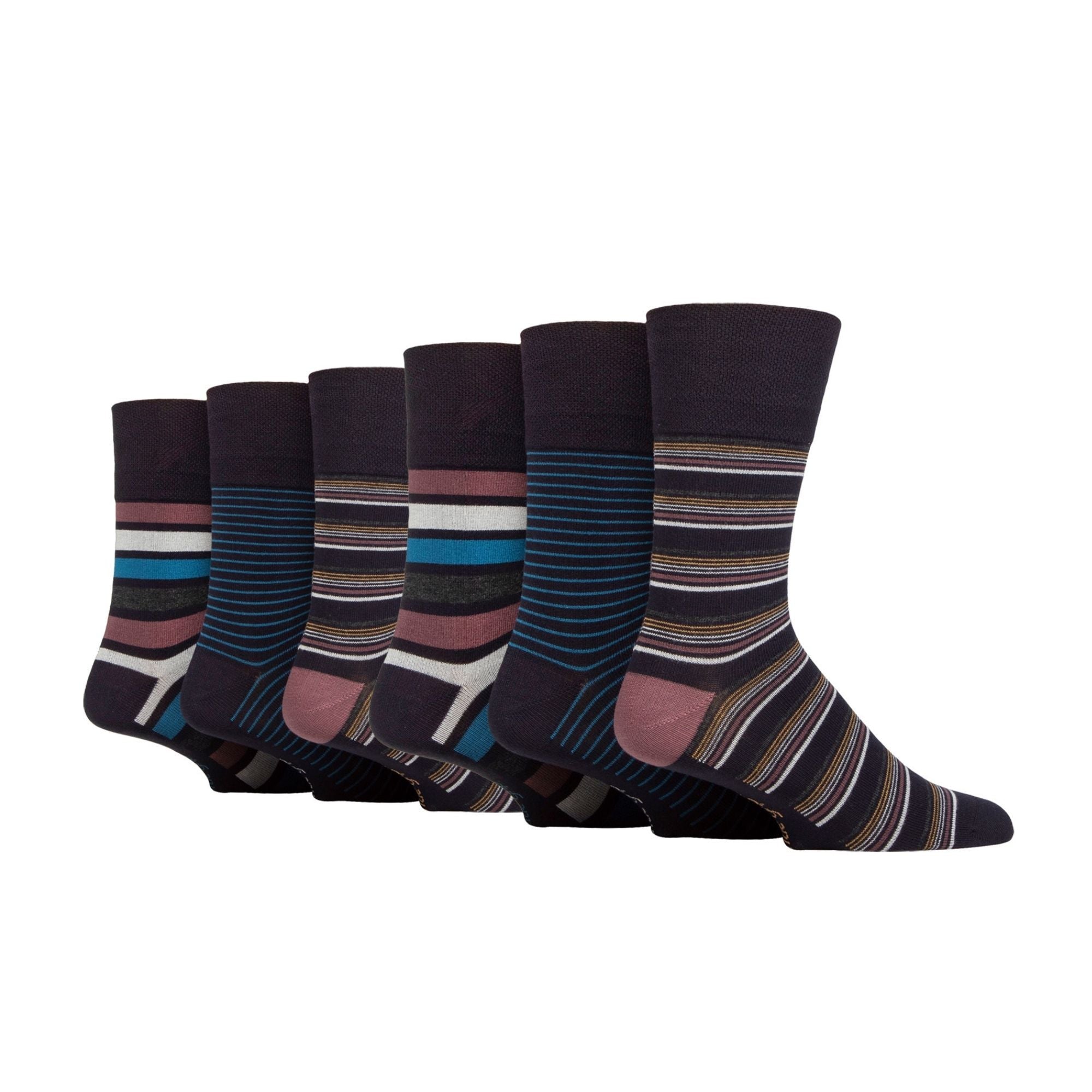 Sock Snob 6 Pack Mens Non Elastic Loose Top Bamboo Socks